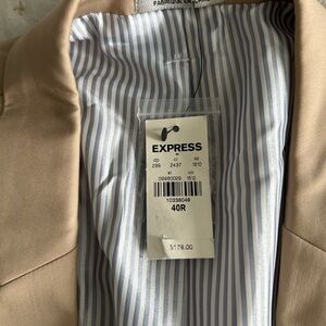 Express Beige Blazer with Striped Lining